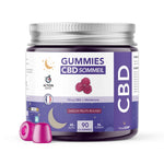 Boite de gummies au CBD et à la mélatonine