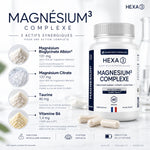 Les 3 actifs du Magnésium3 HexaPURE bisglycinate TRAACS citrate taurine vitamine B6 60 gélules