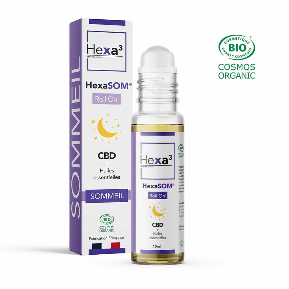 Roll-on CBD bio Sommeil HexaSOM® 10 ml aux huiles essentielles biologiques