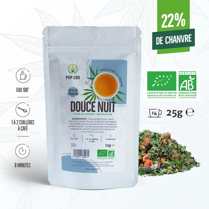 Tisane CBD bio 25g : Douce nuit