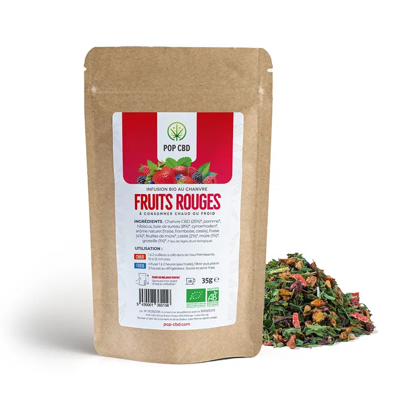 Infusion CBD bio fruitée : Fruits Rouges