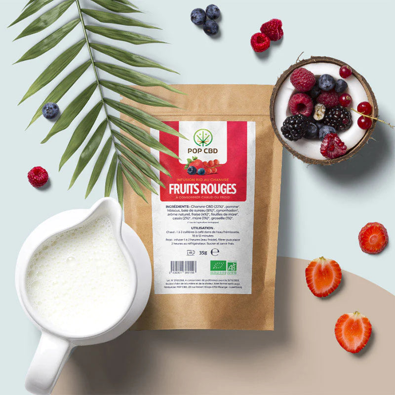 Tisane CBD bio 35g : Fruits Rouges