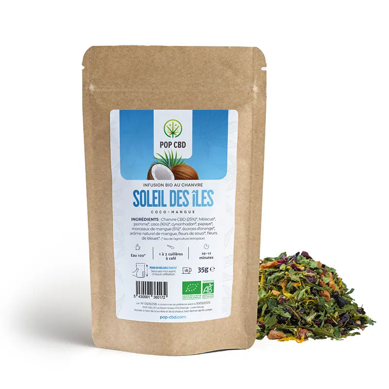 Infusion CBD bio fruitée : Soleil des Iles