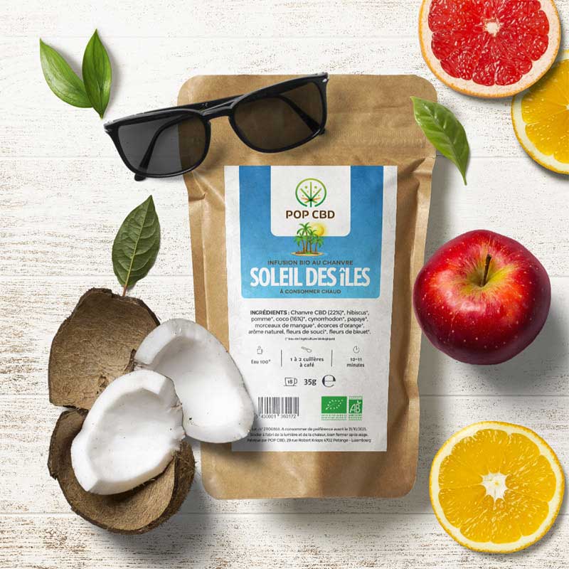 Tisane CBD bio 35g : Soleil des Iles